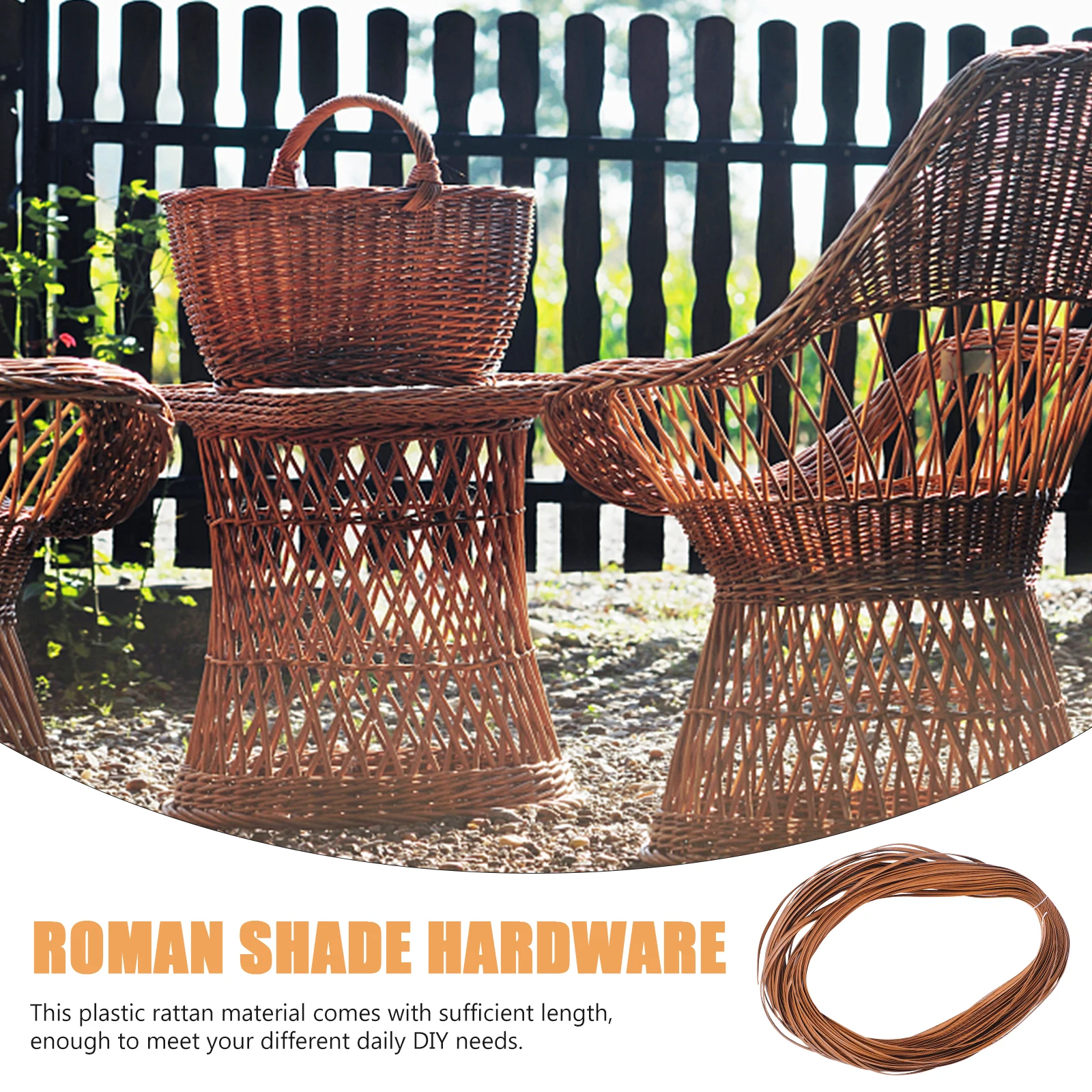 

PE Rattan Material 8x1.2mm Wicker Repair Supplies Furniture Maintenance Kit Chair Basket Grey Brown Plastic Craft Garden