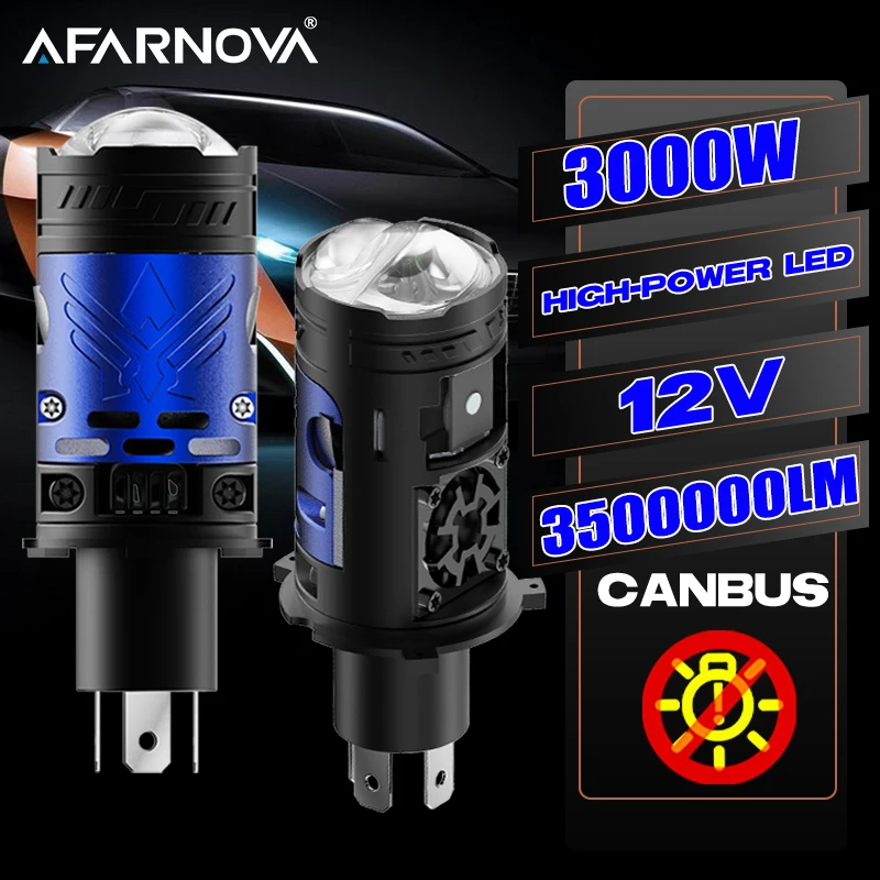 

H4 LED Projector Headlight Mini Lens Wireless Plug&Play Canbus Turbo Fan 6500K For to Auto Motorcycle 9003 HB2 LED Car Light 12V
