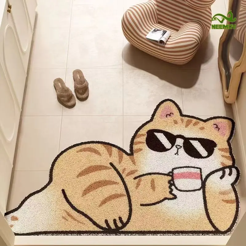 

Animal Cartoon Sand Scraping Dust Door Entrance Doormat Hallway Bath Non-slip Rug Dust Removal Carpet Wire Loop Footpad Doormat