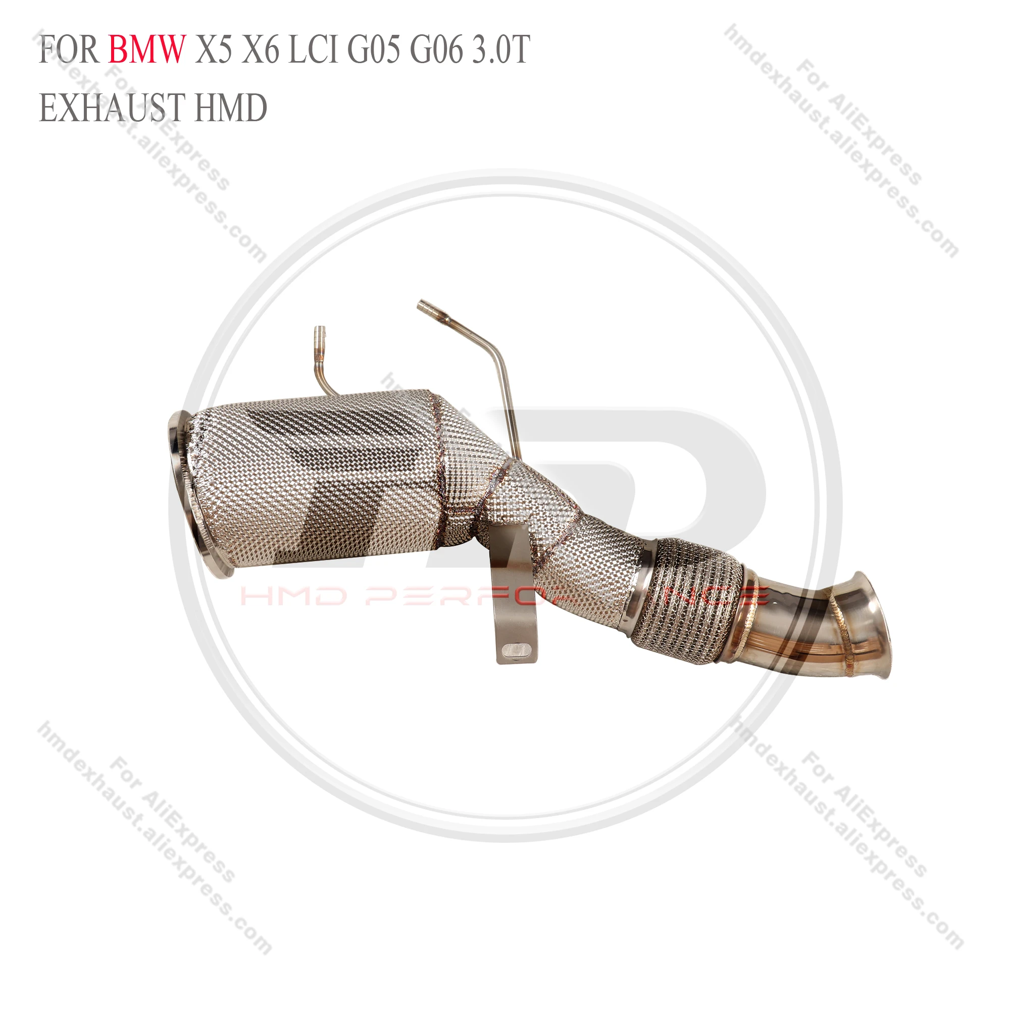 

HMD Downpipe for X5 X6 LCI G05 G06 3.0T Exhaust System Stainless Steel Performance Header Catalytic with OPF Car Accessories