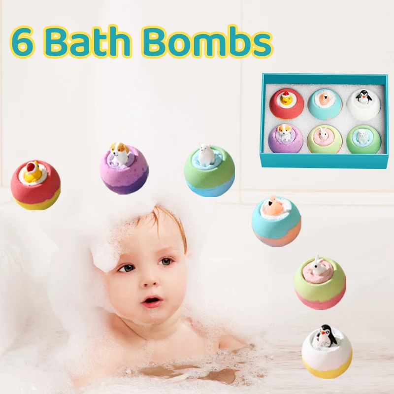 Bath Bombs for Kids with Surprise Toys Inside (6 Pack) - for Kids & Boys and Girls - Holiday Bubble Bath with Cheerful Scent