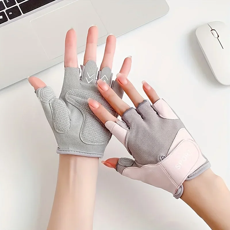 

1 Pair Pro Slip-Resistant Cycling Gloves for Gym Body Building Training Fitness Sports Weight Lifting Exercise Gym Accessories