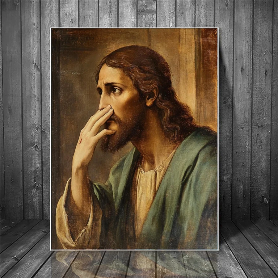 Jesus Funny Bathroom Wall Art diamond embroidery Famous Vintage Funny Classical Humor Amusing Toilet Art diamond painting decor