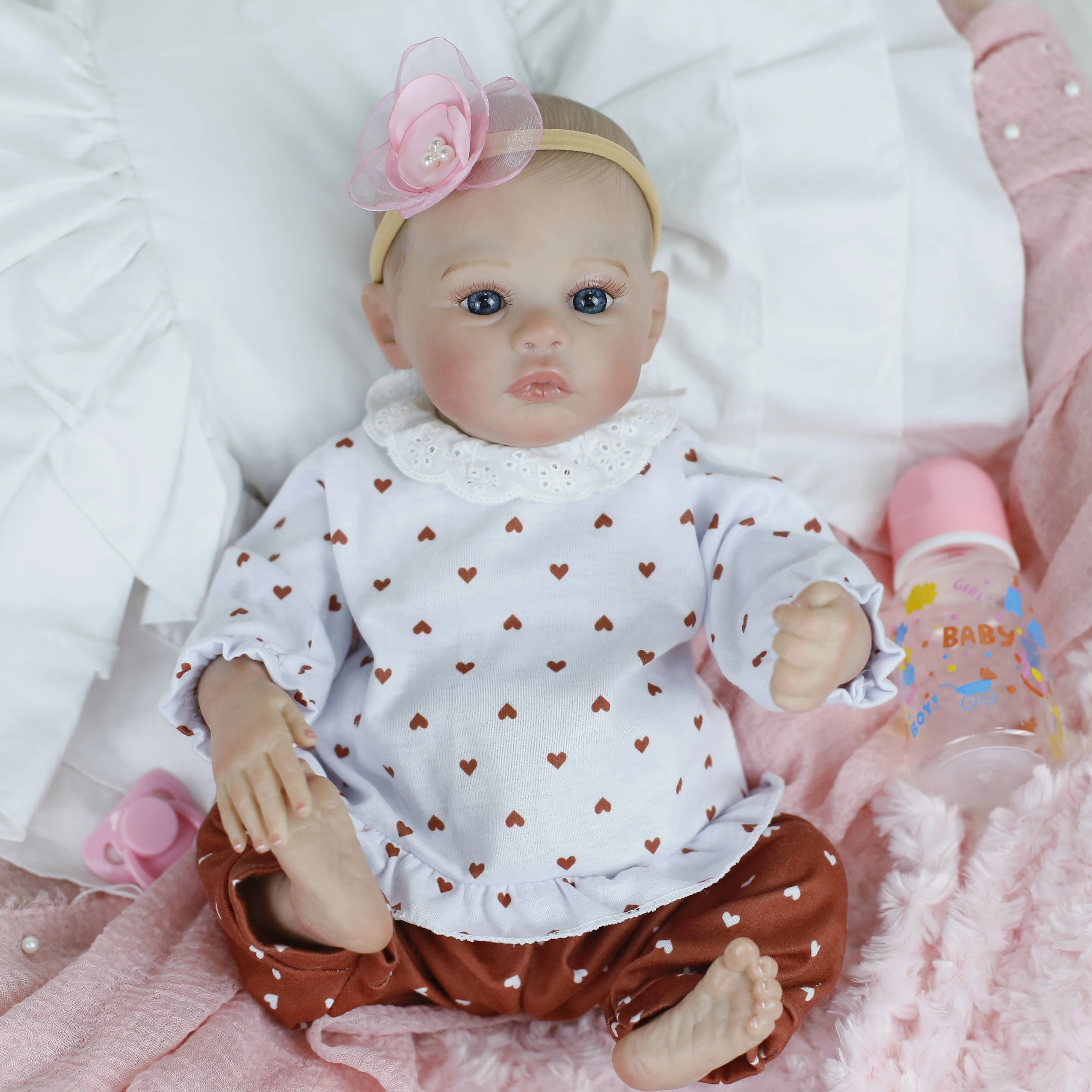 18 pollici Baby Doll Reborn Like Real Full Body Silicone Alive Girl Ya finito Realistico dipinto Bambino Neonato Bambola Giocattolo Regali