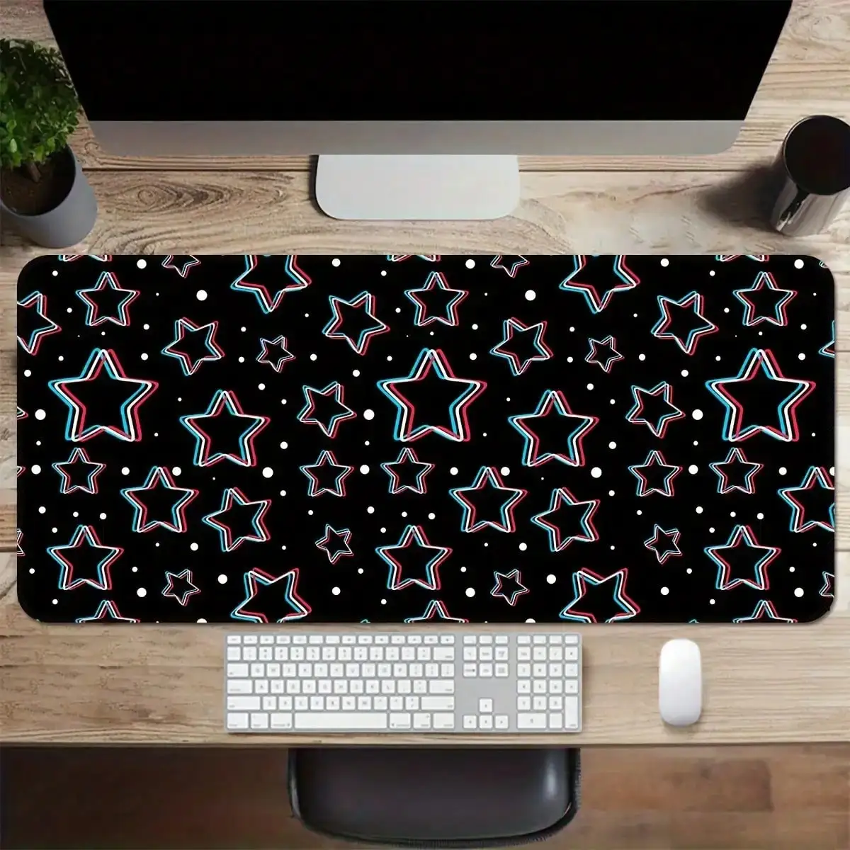 

Oversized Thick Rubber Mouse Pad & Desk Mat With Colorful Star Pattern - Non-Sl Large Mouse Pad (15.75*35.43In), Gaming Mouse Pad Anime XXL, Extended Mouse Mat Desk Pad, Non-Slip Rubber Base Long Computer Mice Pad