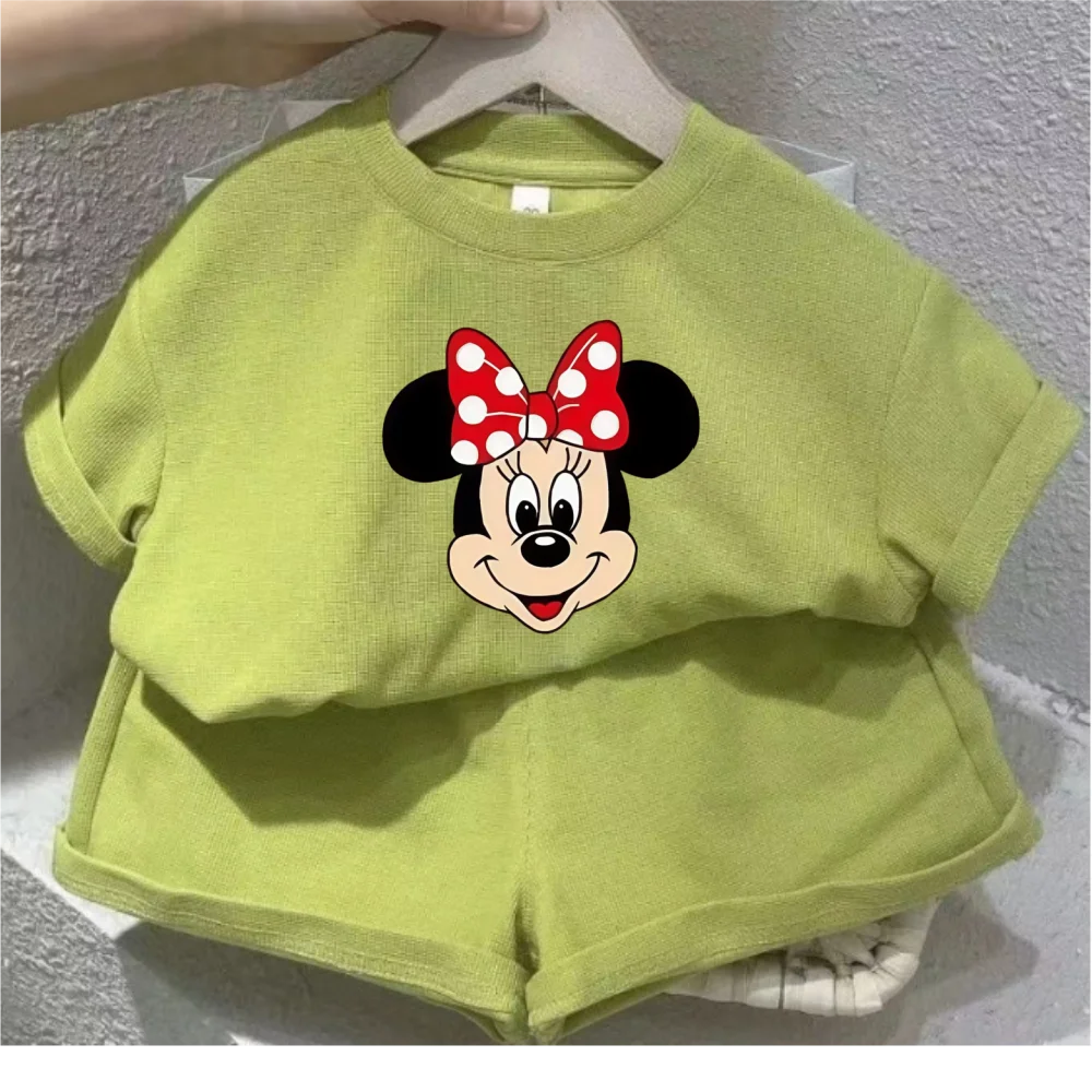 Summer Baby Girls Clothes Set Kid Fashion Disney Printed T-Shirts And Shorts 2pcs Suit Children Short Sleeve Top Bottom Outfits image 3