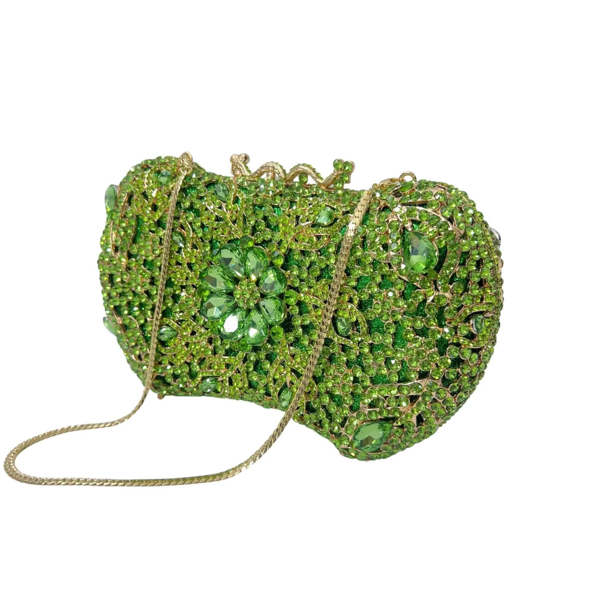 Diamant-Abendtasche Metall-Hohldesign Strass-Bankett-Damentasche Strass-Clutch-Tasche – Detail 7