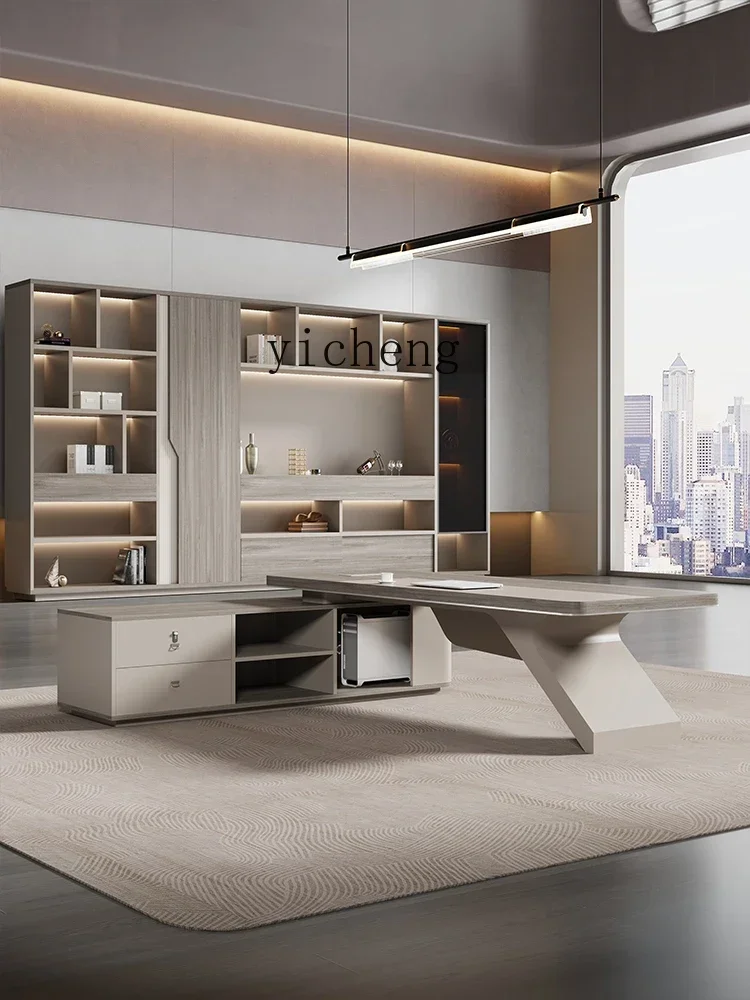 HYS office boss table simple modern manager table atmosphere large desk office table and chair combination