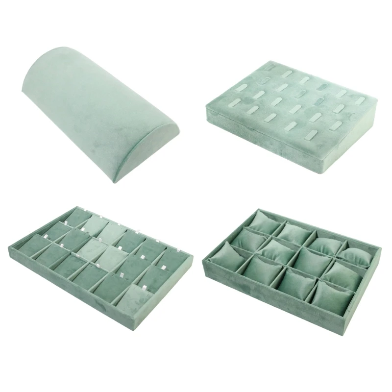 Velvets Jewelry Holder Necklaces Displaying Stand Rings Storage Tray Plush Texture Suitable for Home or Store Use