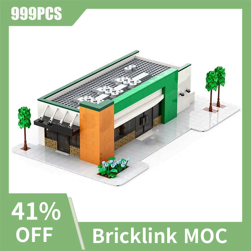 

NEW 999PCS City Hot Selling Street View Moc Modular Sandwich Shop model DIY creative ideas ChildToy birthdayGift Building blocks