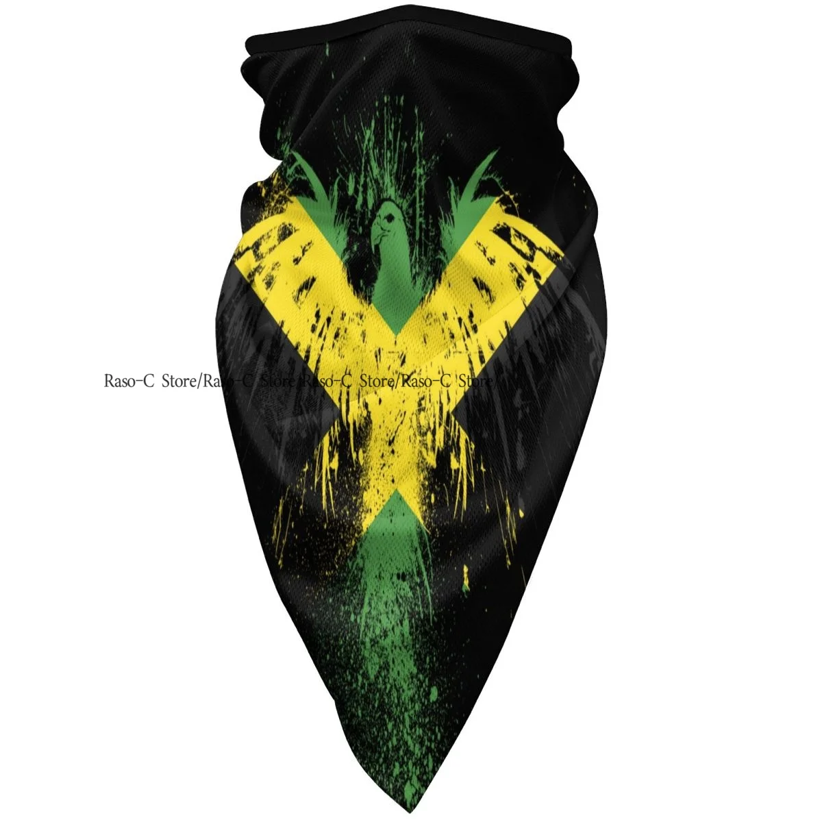 Windproof Dust Face Mask Jamaica Flag Print Breathable Ice Silk Neck Cover Balaclava Bandana Scarf Wrap