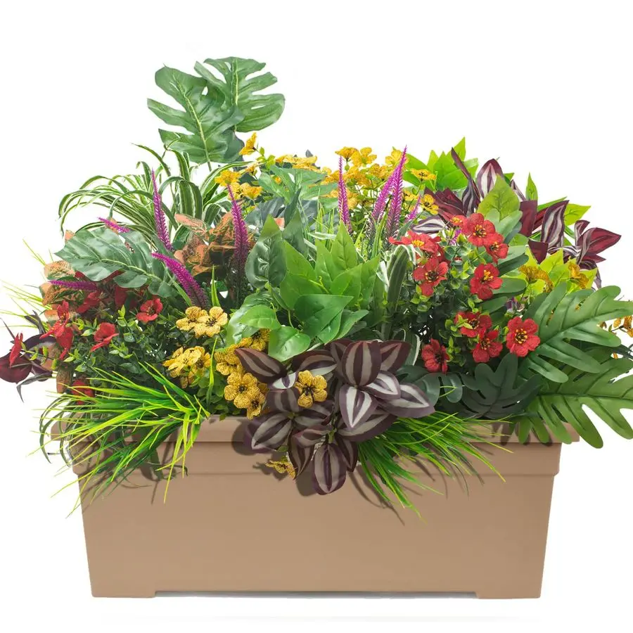 

Поддельные цветы, устойчивые к ультрафиолетовому излучению искусственные кустарники, уличные пластиковые стебли зелени для садового крыльца, кашпо для оконного ящика,