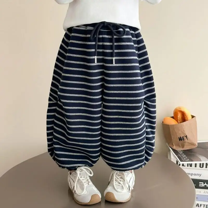 2025 جديد مخطط فضفاض الطفل فانوس السراويل للجنسين الشتاء الفتيات الخريف الأطفال السراويل الصحية ، الفتيات السراويل ، السراويل ، السراويل ،