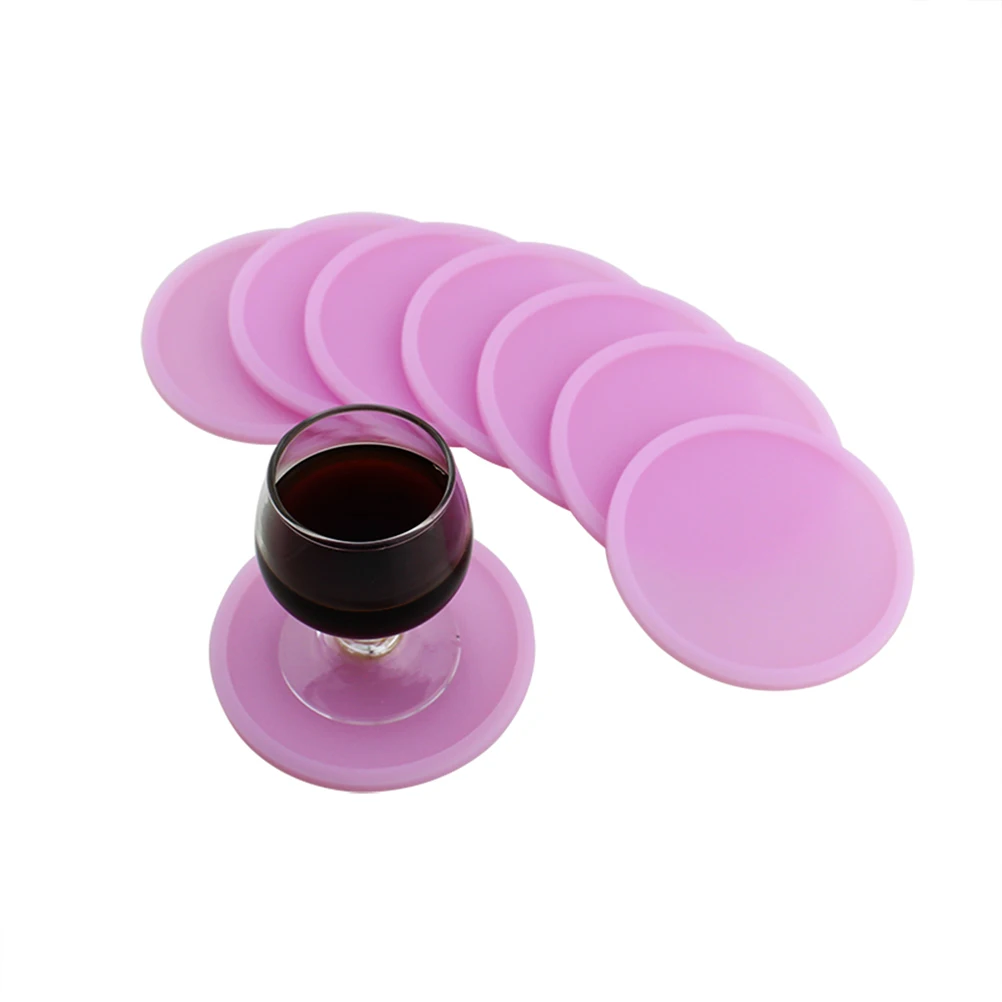

5 Pcs Luminous Coasters Round Cup Pad Non-slip Silicone Glowing Waterproof Mat Anti-slip