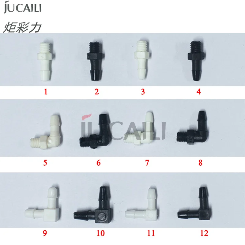 Jucaili 20pcs printer Plastic ink tube Joints Straight/Elbow/L/I Shaped for Epson Roland Mutoh printer damper connector