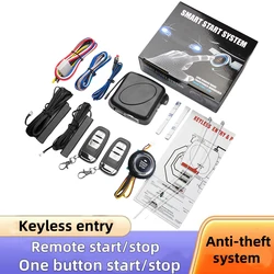 Allarme auto telecomando PKE auto Keyless Entry Engine Start sistema di allarme pulsante di avviamento remoto Stop per auto 12V avvio automatico