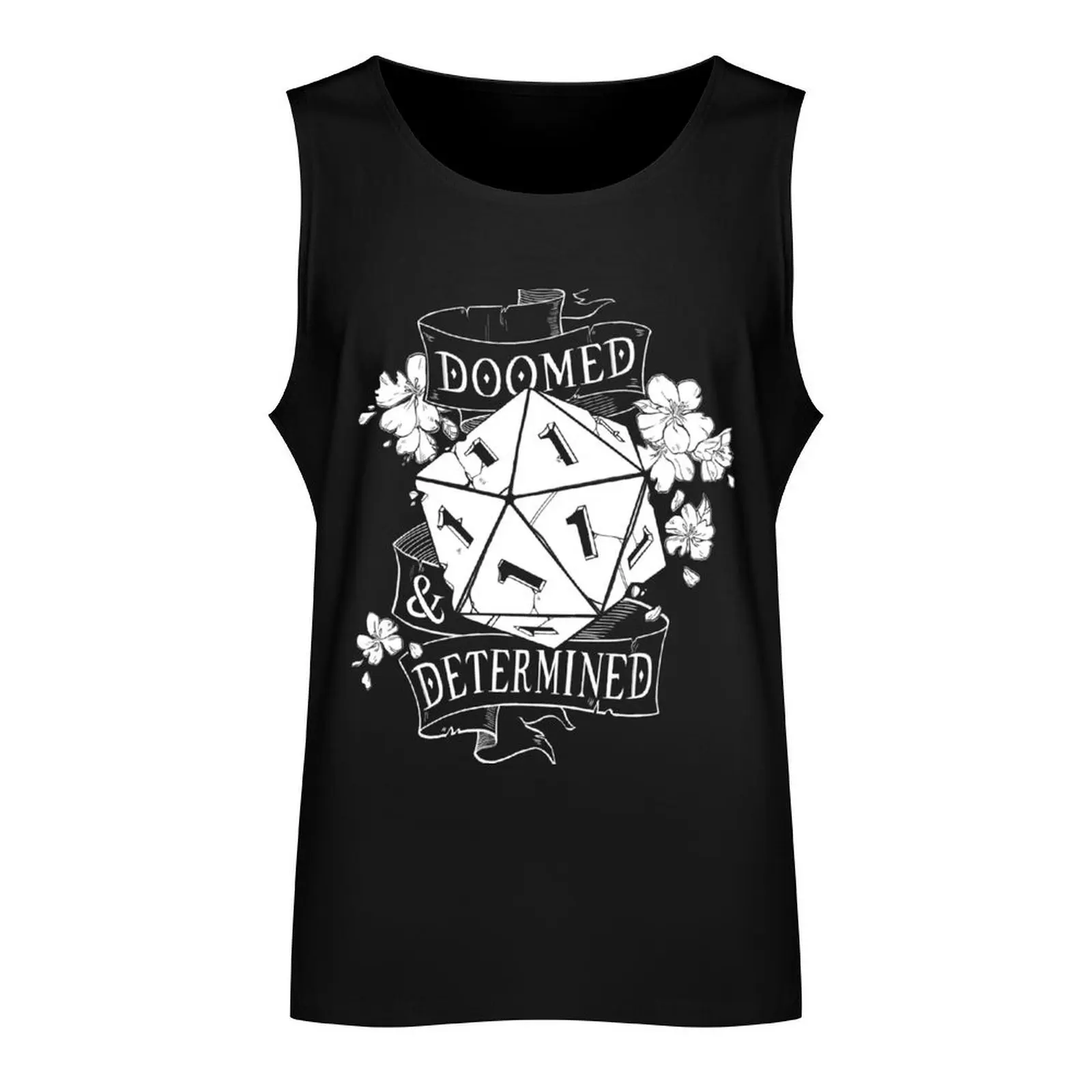 Doomed & Determined White Tank Top Man clothes for gym gym top