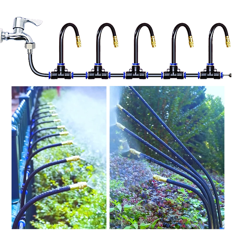 10/20M Free Bending Universal Spray Kit for Backyard Garden Irrigation Sprinkler Dust Removal Misting Cooling Humidification