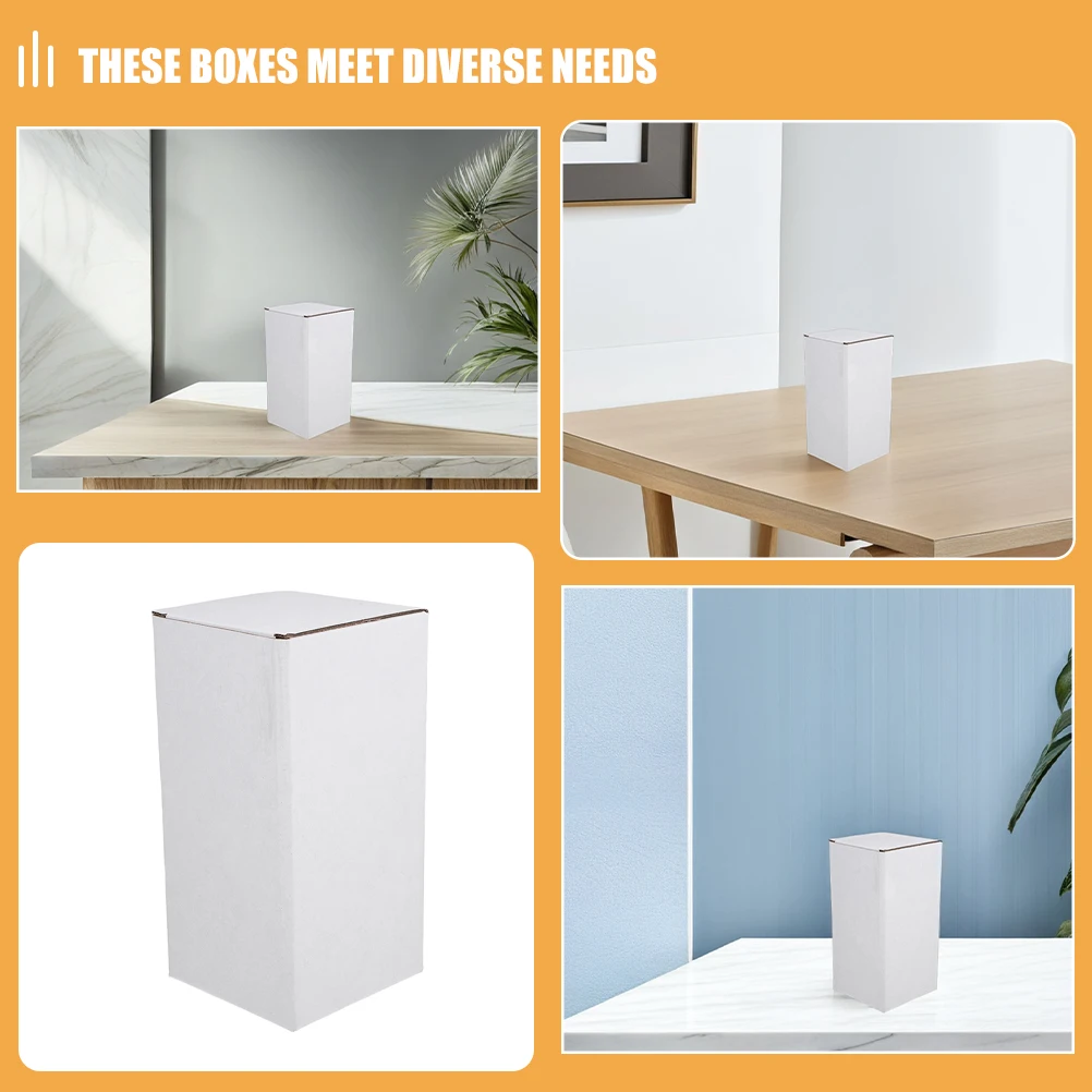 5pcs White Corrugated Packaging Box Foldable Shipping Storage Carton For Mailing Business Delivery Moving Packing Boxes