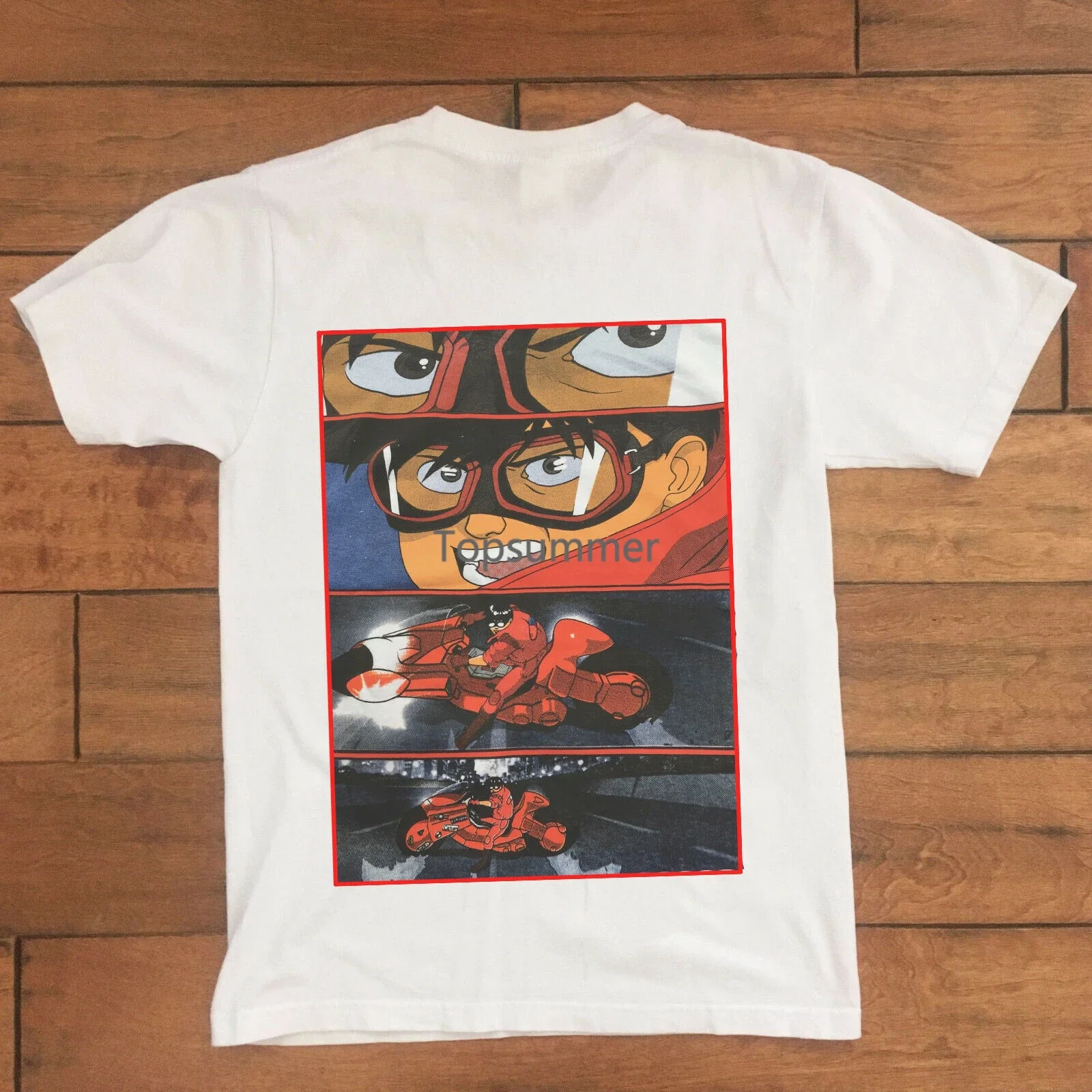 Vtg Akira Double Sided T Shirt Japan Anime Men S Size Xl Kaneda Summer Short Sleeves Cotton T-Shirt Fashion