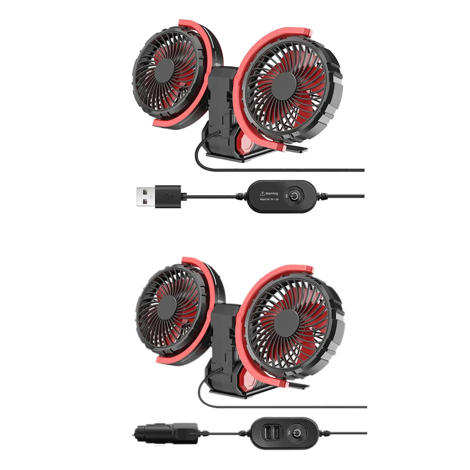 Car Cooling Fan Rotating Low Noise Portable Air Cooling Multipurpose Car Fan