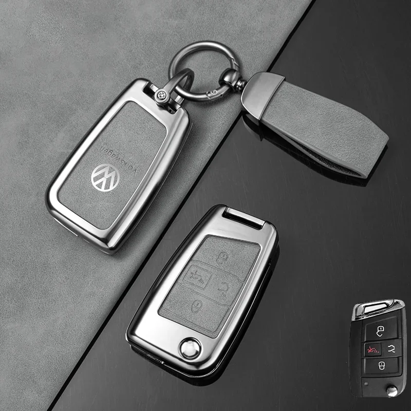 4 кнопки, цинковый сплав, автомобильный брелок для дистанционного ключа, оболочка, держатель для VW Volkswagen Atlas Golf GTI Jetta Tiguan, аксессуары для ключей