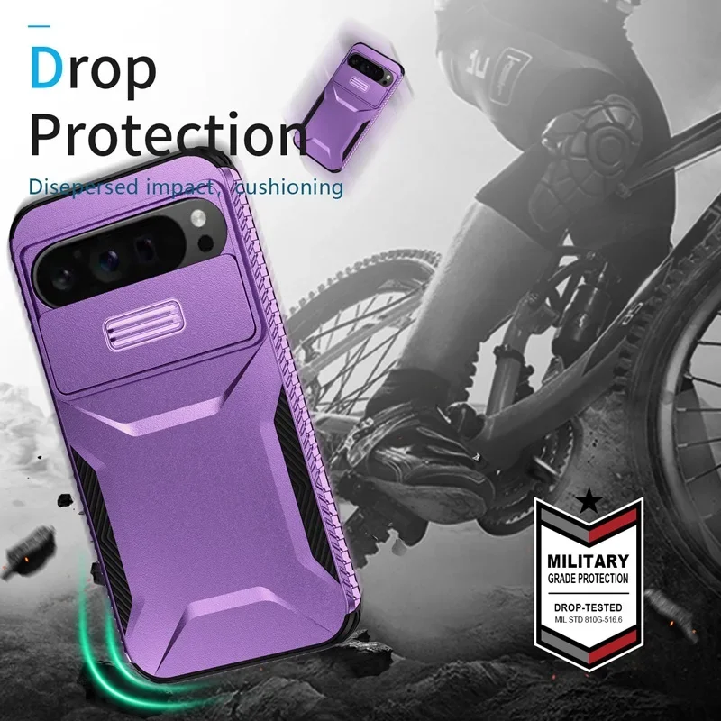 Case For Google Pixel 9 Pro XL Pixel9 Military Grade Antiskid Camera Lens Slide Cover Google Pixel 9 Pro Hard Cases Pixel9 Cover
