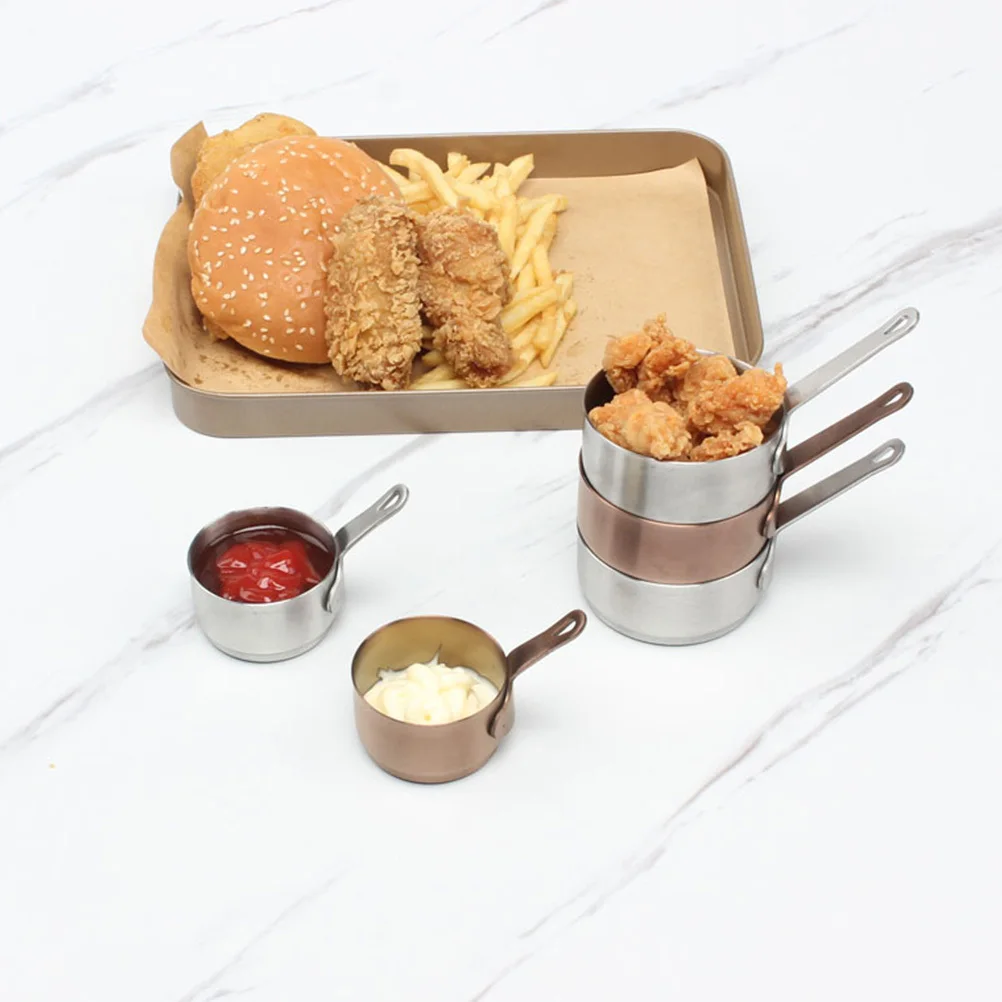 

Stainless Steel Seasoning Bowl 50ml Durable Handle Design Easy to Clean Household Restaurant Sauce Condiment Serving