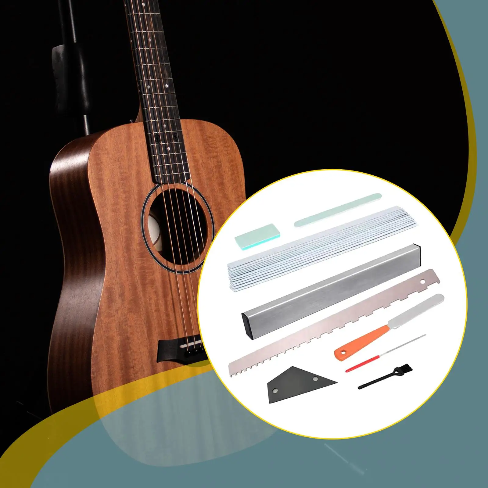 

Guitar Fret Crowning Luthier File Sanding Paper Kit for Electric Acoustic Bass Guitar Maintenance Tools