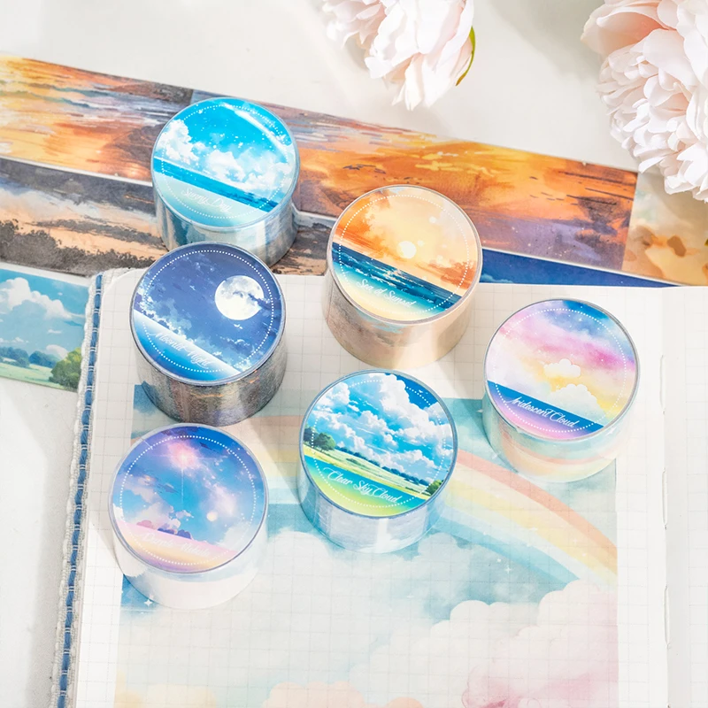 30mm*2m/Roll Cloud Sea INS Scenery washi Paper Tape Scrapbooking Supplies Journal Materials Aesthetic Stationery Masking Tapes