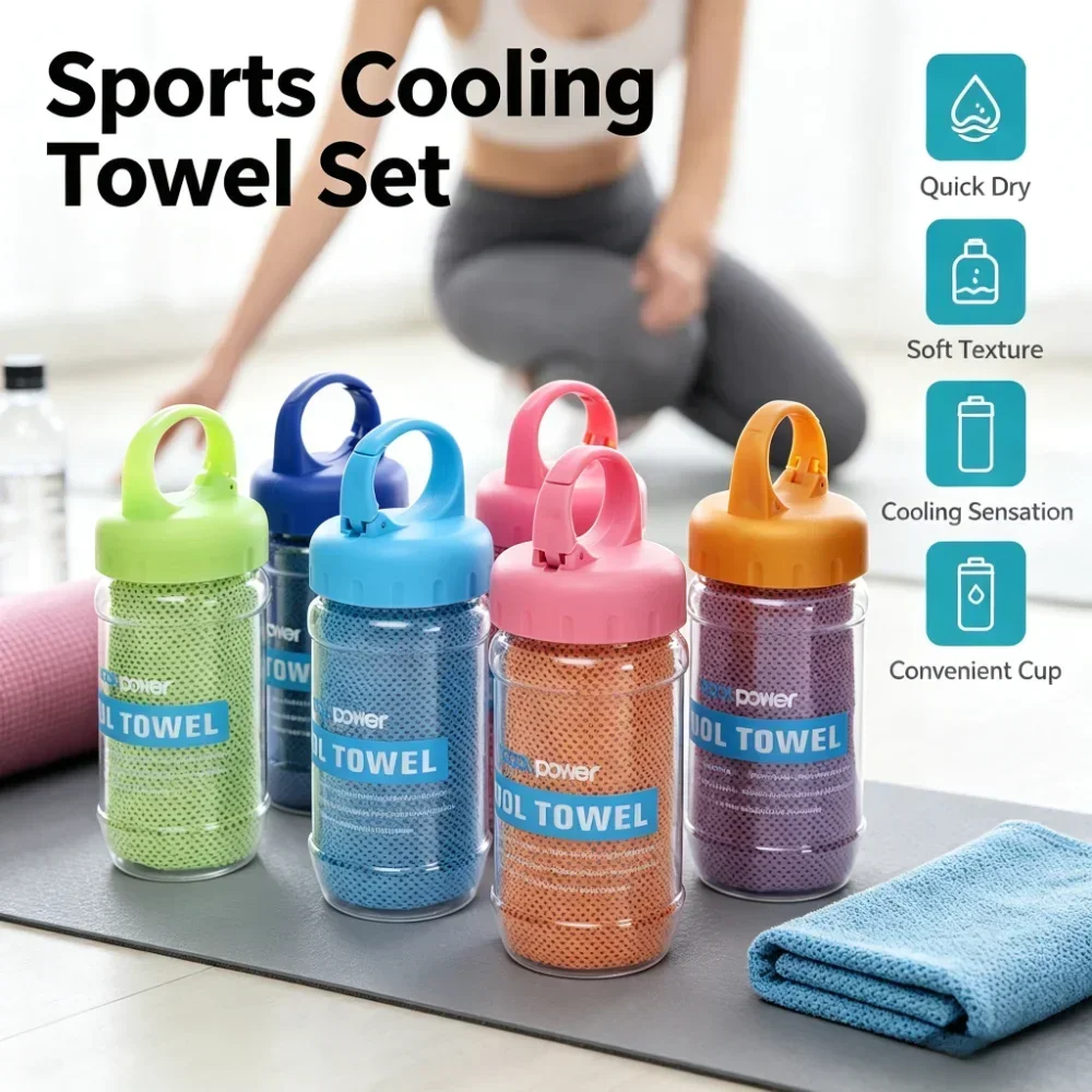 Breathable Cooling Towel Quick Drying Lightweight Ice Wipes Sunstroke Prevention Ultra Soft Yoga Swimming Gym Towel