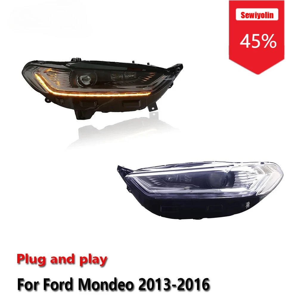 

Sewiyolin Car LED Headlight Assemblies For Ford Mondeo 2013-2016 Fog DRL Brake Turn Signal Lamp Plug and Play
