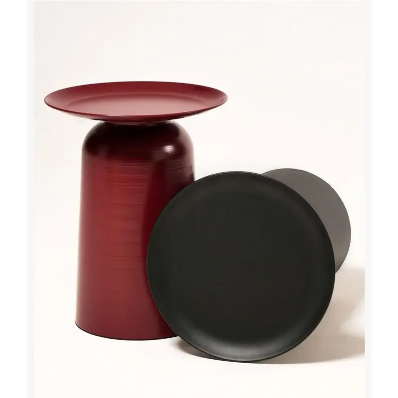 Round Side Table Living Room Minimalist Modern Small Coffee Table Bedroom Nightstand  Storage Stool Compact Circle Desk