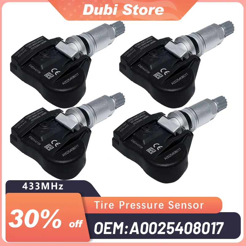4PCS A0025408017 TPMS Sensor Tire Pressure Monitor System For Mercedes-Benz CL SLR CLS GL M R Class W221 W251 433mhz