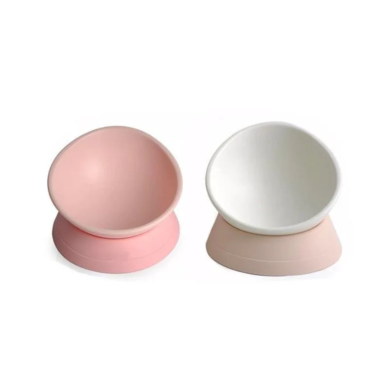 

Cat bowl, adjustable non-slip oblique mouth bowl, cute cat food basin drinking water