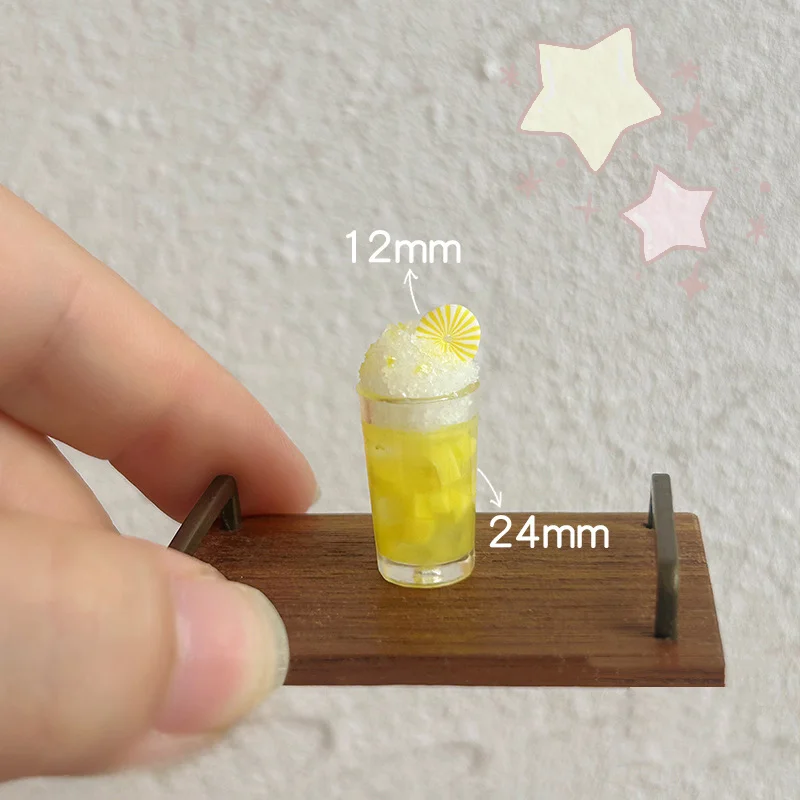 1/2 قطعة 1:12 مقياس دمية صغيرة الأناناس عصير شرب كوب نموذج مايكرو مصغرة المشروبات ديكور للطفل التظاهر اللعب اللعب #3