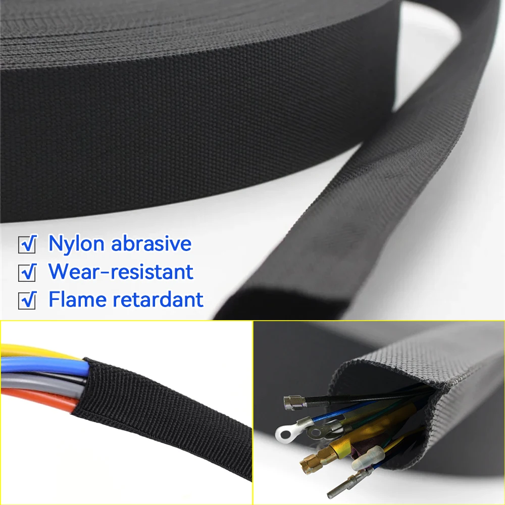 7.5M Heat-resistant Flame Retardant Tape Nylon Protective Sleeve Sheath Cable Cover For Welding Tig Torch Hose Wiring Protection