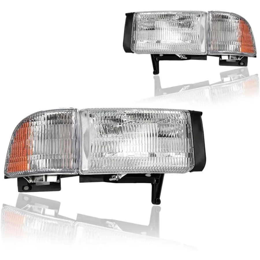 

Headlight Assembly Headlights Kit Compatible with 19942001 Dodge Ram 1500 and 19942002 Ram 2500 3500 for Enhanced Night Driving