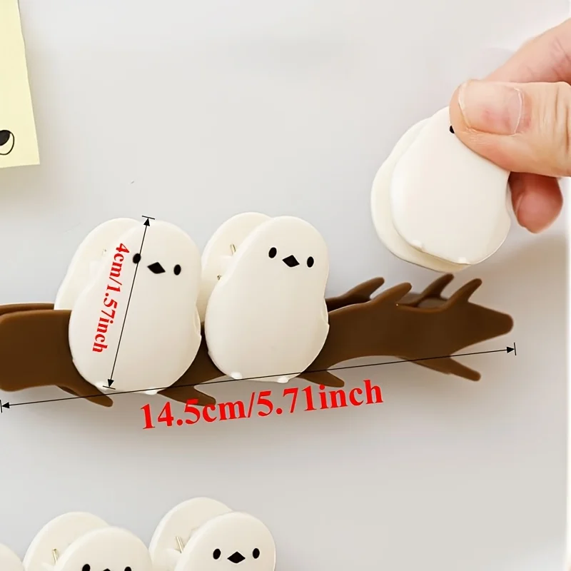 Magnetic Bird Shaped Snack Clip - 2-in-1 Packaging Bag Sealer and Refrigerator Magnet - Cute Bird Shaped Snack Clip