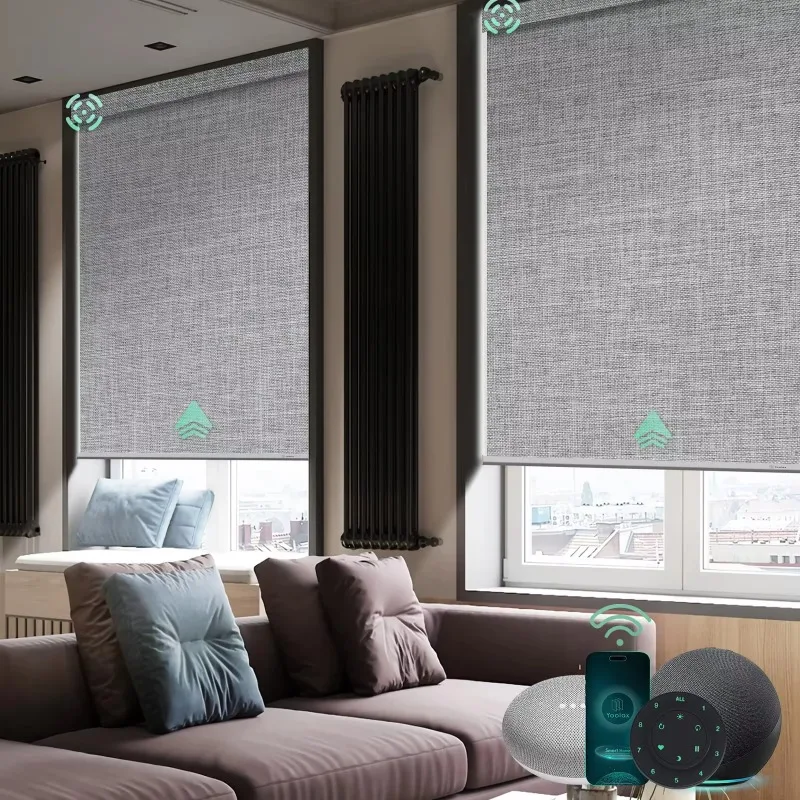 

Электрический моторизованный Wi-Fi мотор Беспроводные затемняющие моторизованные жалюзи Двухслойные рулонные жалюзи