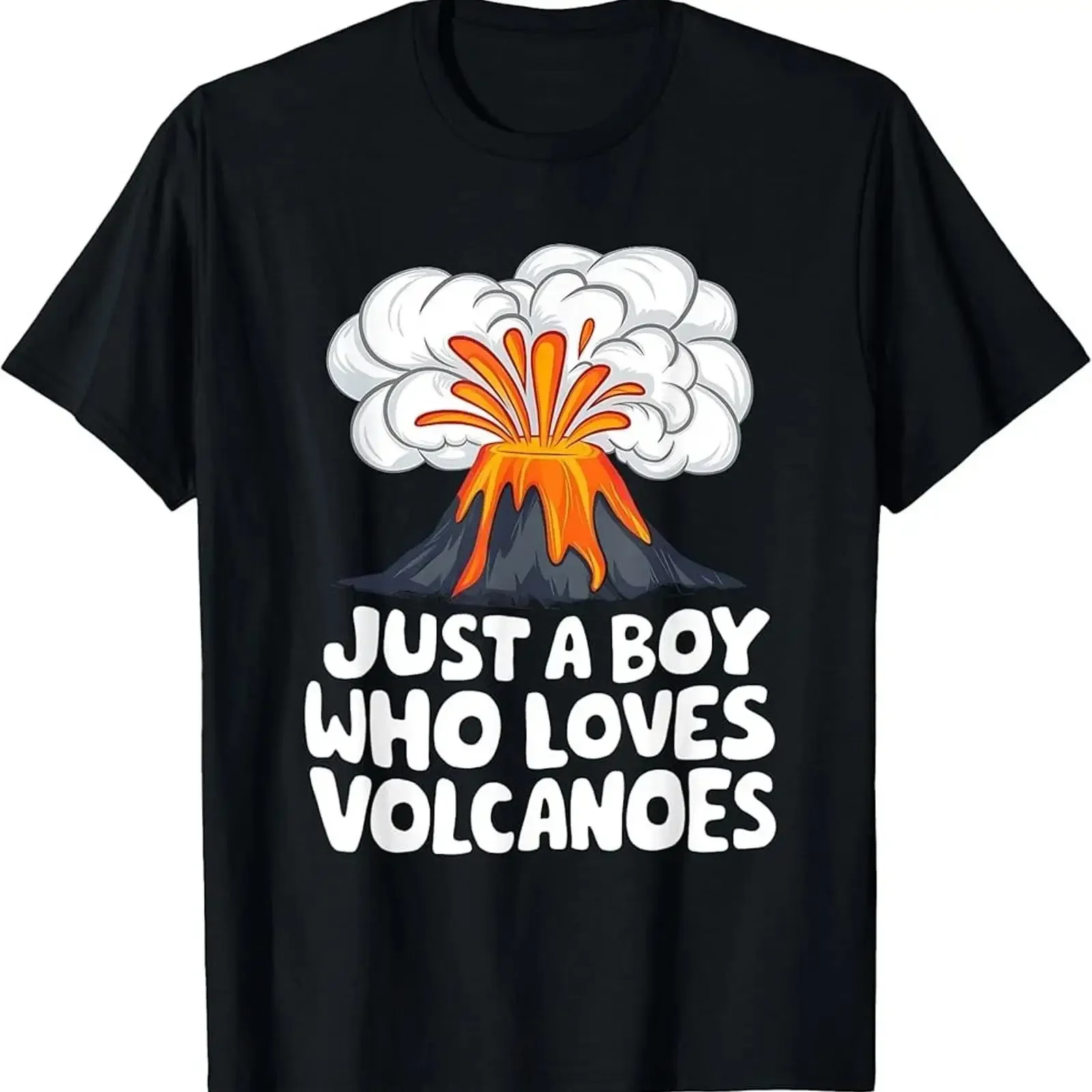 T-shirt Eruption Boy vintage délavé et respirant pour un usage quotidien, polyvalent, confortable, élégant, streetwear unisexe