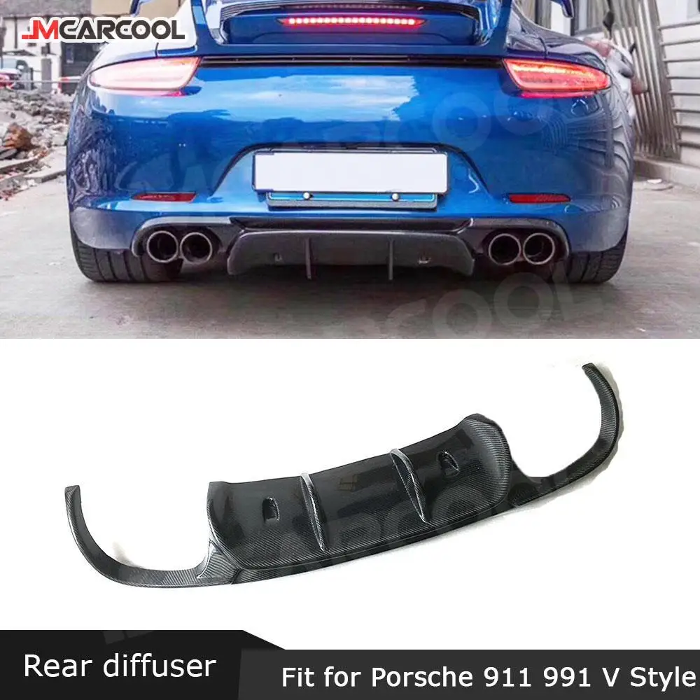 

JMCARCOOL Carbon Fiber Car Rear Bumper Lip Diffuser Spoiler For Porsche 911 991.1 GT3 2012 2013 2014 2015 Bumper Guard