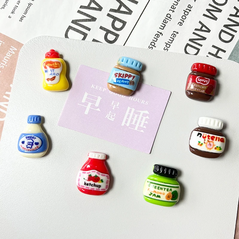 2Pcs Creative Refrigerator Magnets Kawaii Cartoon Seasoning Jar Magnets Fridge Cute Personalized Decorative Fridge Gifts