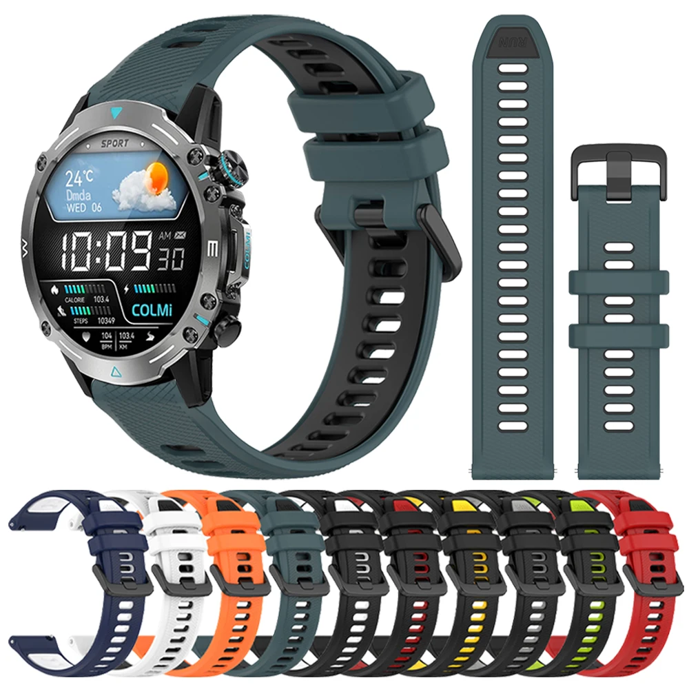 Silicone Wrist Band For COLMi M42 M41 C81 V76 V73 i28 Ultra Replace 20mm 22mm Strap For COLMI P82 P81 P71 P76 V68 Sport Bracelet
