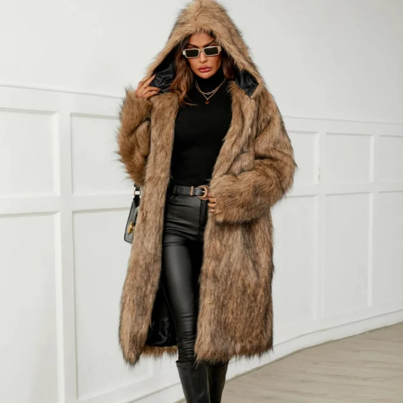 

2025Hot-Selling European American Style Women's Hooded Warm and Cold-Proof Coat