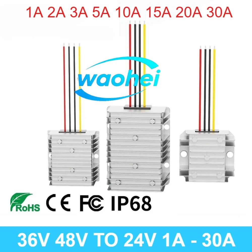 DC DC 36V 48V to 24V 1A 2A 3A 5A 10A 15A 20A 30A Step Down Converter 60V 72V 80V to 24V 720W Buck Voltage Regulator Model CE