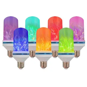 E27 ac85v ~ 265v vermelho azul verde amarelo roxo colorido 9w 12w efeito fogo lâmpada smd 2835 emulação cintilação lâmpada de chama led