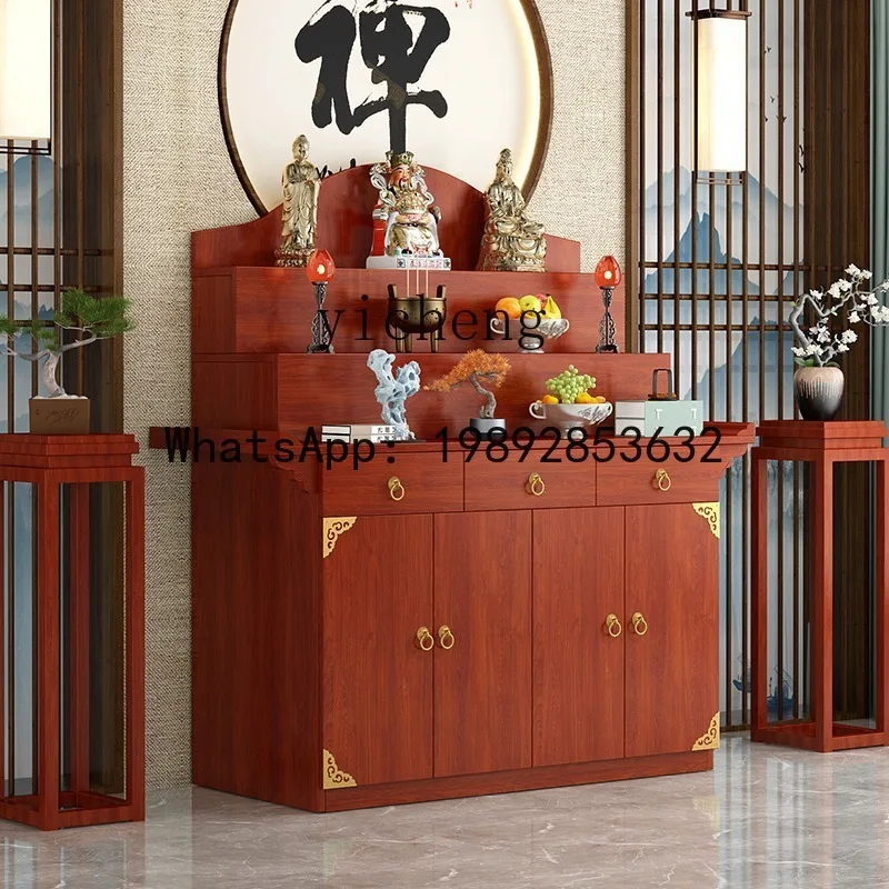XLL  new Chinese-style offering table Buddhist table household three-layer incense fire central hall offering table