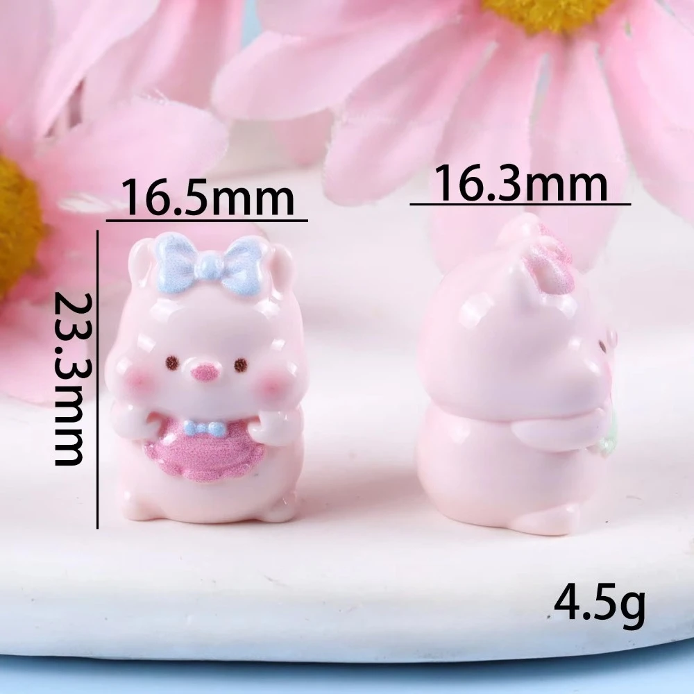 6/12/18PCS Mixed Cute Pig Resin Charms Flatback DIY Hair Accessories Phone Case Scarf Craft Supplies Blue Pink Yellow Green