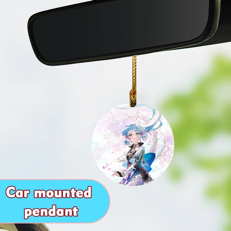 Anime surrounding,Kamisato Ayaka,Cute,Car pendant,acrylic,home,Student backpack,Window decor,Gift for Genshin Impact lovers